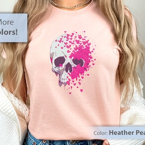 Pastel Goth Tshirt, Cute Creepy Tshirt, Harajuku Clothes, Creepy Skull Shirt, Creepy Heart Shirt, Gifts for Goths, Goth Tee, Halloween Shirt