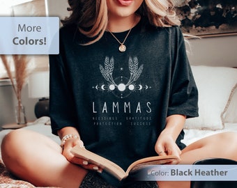 T-shirt pour lammas, Roue de l'année, célébration du solstice, chemise des fêtes païennes, chemises wicca, cadeaux pour païens, cadeaux pour lammas, chemise de sorcière