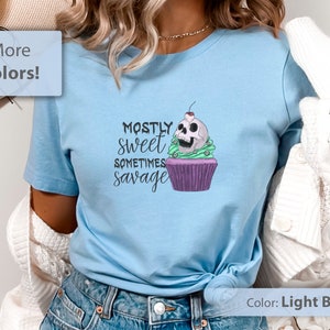Pastel Goth Tshirt, Halloween Tshirt, Cute Creepy Tshirt, Harajuku Clothes, Creepy Cupcake Shirt, Cute Goth T-Shirt, Skull Cupcake T-Shirt