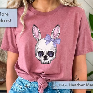 Pastel Goth Tshirt, Goth Easter Shirt, Bunny Skull Shirt, Goth Bunny Shirt, Cute Creepy Shirt, Yami Kawaii TShirt, Creepy Skull TShirt