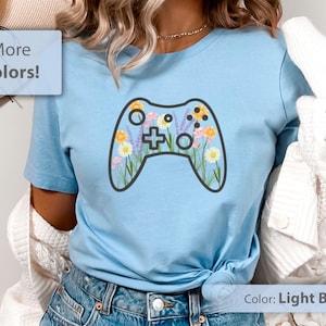 Controller Shirt, Console Gaming Shirt, Gamer Girl Shirt, Flower Controller Shirt, Cozy Gamer Shirt, Gifts for Gamers, Gifts for Gamer Girls