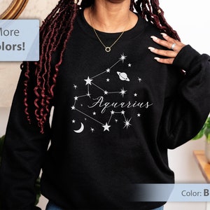 Aquarius Sweatshirt, Zodiac Sign Sweater, Astrology Shirt, Gift for Astrology Lover, Zodiac Sign Gift, Aquarius Birthday Gift, Horoscope