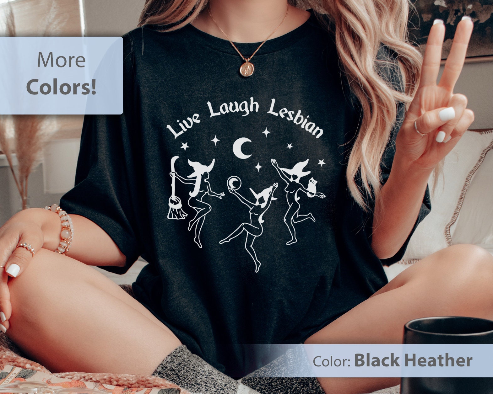 Live Laugh Lesbian Shirt, Lesbian T-Shirt, LGBTQ Shirt, Bisexual TShirt, Gay Pride, Queer Shirt, Pride Month Shirt, Proud Ally, Lesbian Gift