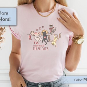 Funny Cat Shirt, Cute Cat Shirt, Cat Lover Shirt, Gifts for Cat Lovers, Cat Mom Shirt, Cat Dad Tee, Not Enough Cats, More Cats, Sleeping Cat