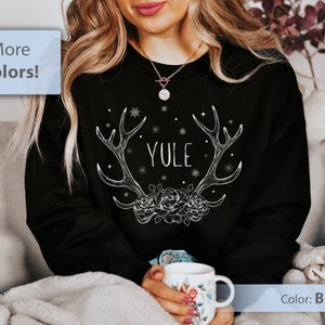 Yule Sweatshirt, Wheel of the Year, Pagan Holiday, Wiccan Sweater, Gift for Witches, Winter Solstice, Winter Festival Sweater, Yuletide