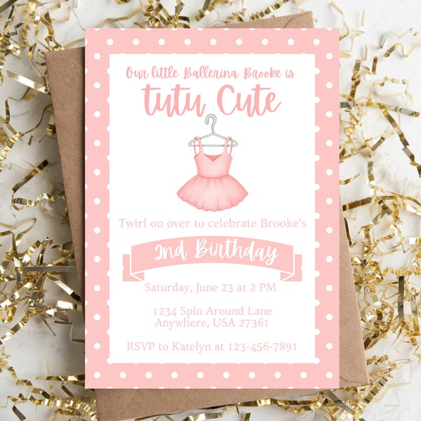 Tutu Cute Birthday Invitations Etsy