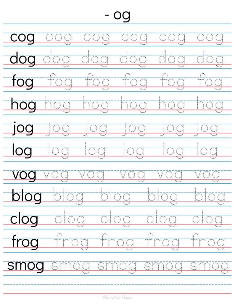 Word Family Traceable Worksheets | Literacy Practice (digital Download ...
