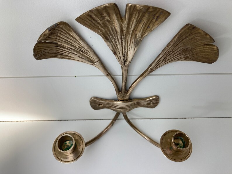 Brass Wall Mount Candlestick Holder Etsy