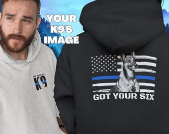 Custom Police K9 Hoodie For Police K9 Handler Gifts Thin Blue Line Sweatshirt For Police K9 Unit Gifts For K9 Officer Shirts Personalized