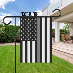 Thin Silver Line Flag for Corrections Officer Thin Gray Line Gifts For A Correctional Officer Gift Thin Grey Line Garden Flag For CO