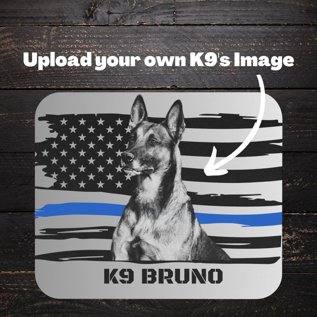 Police K9 Personalized Mousepad, Your Own K9 Image Mousepad, Thin Blue