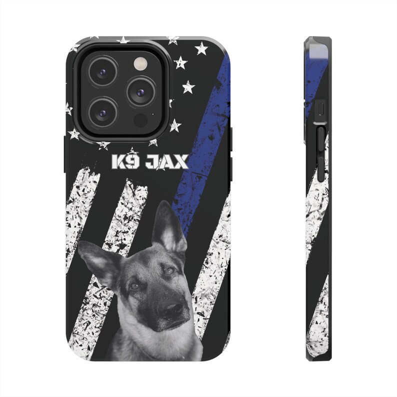 Custom Police K9 iPhone Case, Your Own K9 Photo, Thin Blue Line Phone