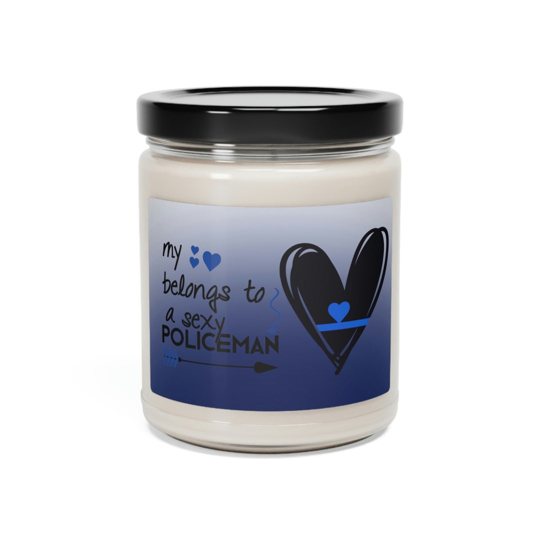 Candle for Police Officer Love, Police Candle My Heart, Police Thin