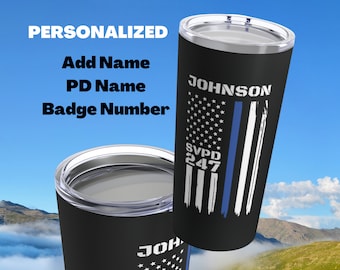 Police Tumbler Thin Blue Line Tumbler Gift For Police Officer Christmas Gifts Thin Blue Line Gifts Stocking Stuffer