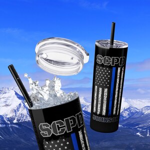 Police Gifts For Police Skinny Tumbler Custom Police Gifts For Patrol Officer Gifts Thin Blue Line Gift Ideas For Police Officer Gifts
