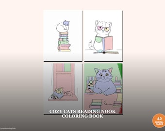Cozy Celestial Coloring Book | Bold Easy Moon Magic Witchy Pages Printable PDF