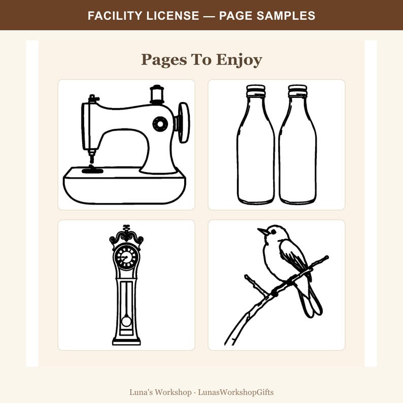 Large Print Coloring Facility License, Reminiscence Activity for Care Homes image 5