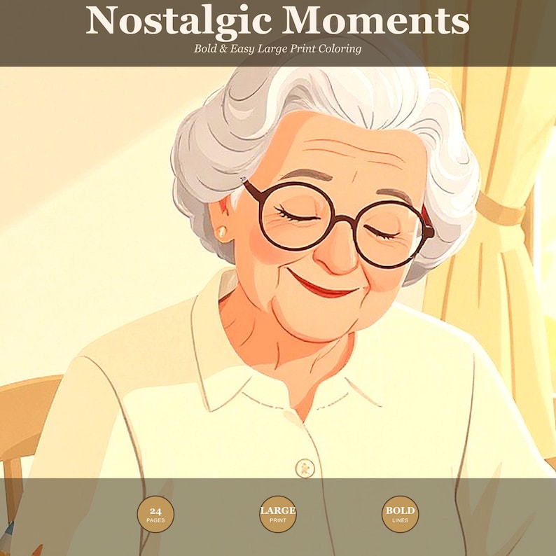 Kleurboek Memory Care, grote letter Reminiscentie-activiteit voor senioren met dementie afbeelding 1
