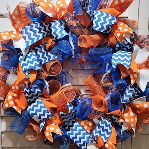 Orange and Blue Door Wreath