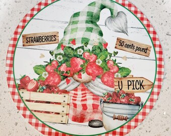 20 cm aluminium jordgubbstomte U-pick-skylt