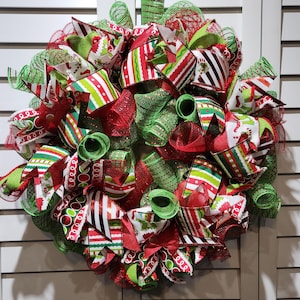 Grinch Theme Christmas Door Wreath #1