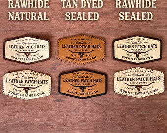 Leather Patches Laser Engraved With Your Logo - Free Shipping in Australia - Now available in colourfast rawhide!