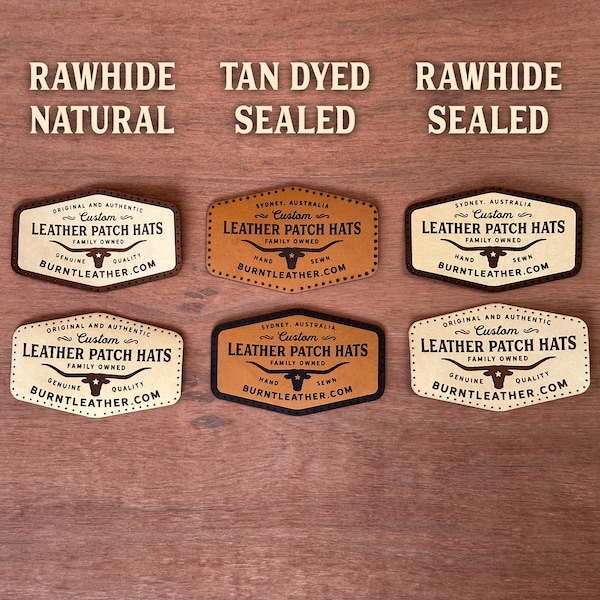 Leather Patches Laser Engraved With Your Logo - Free Shipping in Australia - Now available in colourfast rawhide!