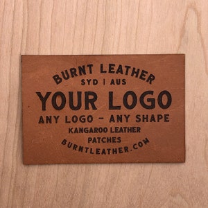 Leather Patches Laser Engraved With Your Logo Free Shipping in Australia Now available in colourfast rawhide image 5