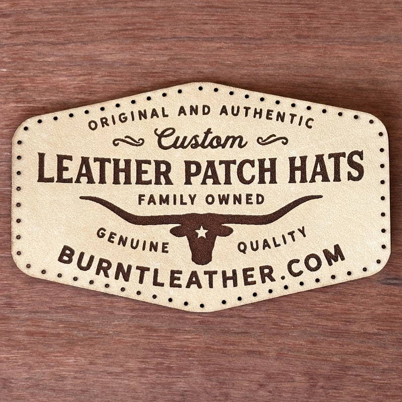 Leather Patches Laser Engraved With Your Logo Free Shipping in Australia Now available in colourfast rawhide image 2