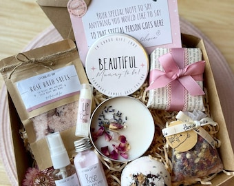 New Mum Gift Box: Handmade Artisan Soap, Rose Candle & Bath Set