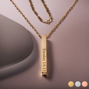 Bible Quote Necklace Personalized Bible Verse Necklace Gift for Mom Religious Customized Gift Christian Jewelry Faith Necklace Baptism Gift