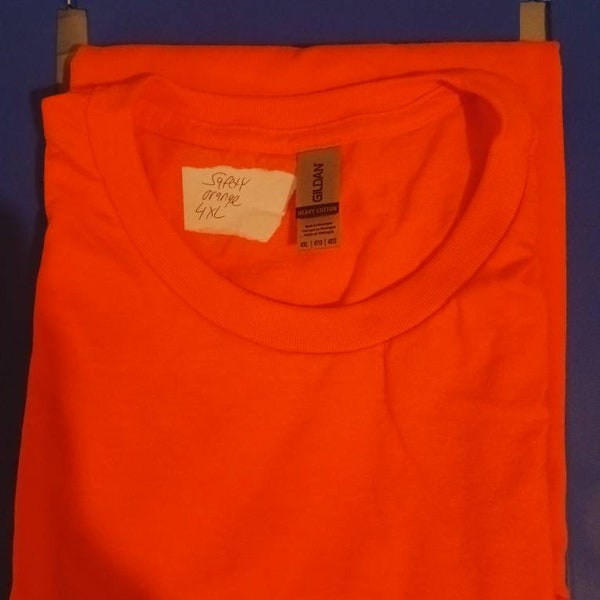 Gildan Adult Unisex Heavy Cotton™ 5.3 oz. Safety orange 50polyester 50cotton coupon discount code  at checkout type thanks2 whenyoubuy2items