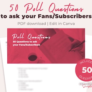 50 Onlyfans Poll Questions with Options | Adult Industry Poll Questions | Onlyfans Poll Scripts | Twitch Camgirl Snapchat Fansly Poll