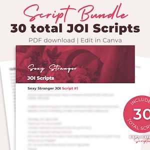 Onlyfans JOI Scripts Bundle, 30 Adult Industry JOI Scripts, Onlyfans ideas, Twitch Camgirl, Snapchat, Fansly Scripts F4M