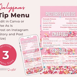 Onlyfans Tip Menu, Adult Industry Tip Menu, Onlyfans Content Ideas, Fansly Menu, Twitch Cam Girl Menu, Reddit Ideas, Lemon Social