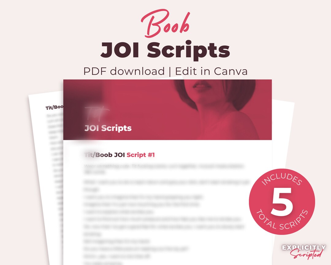 Onlyfans Boob JOI Script, 5 Scripts, Adult Industry Scripts, Jck off