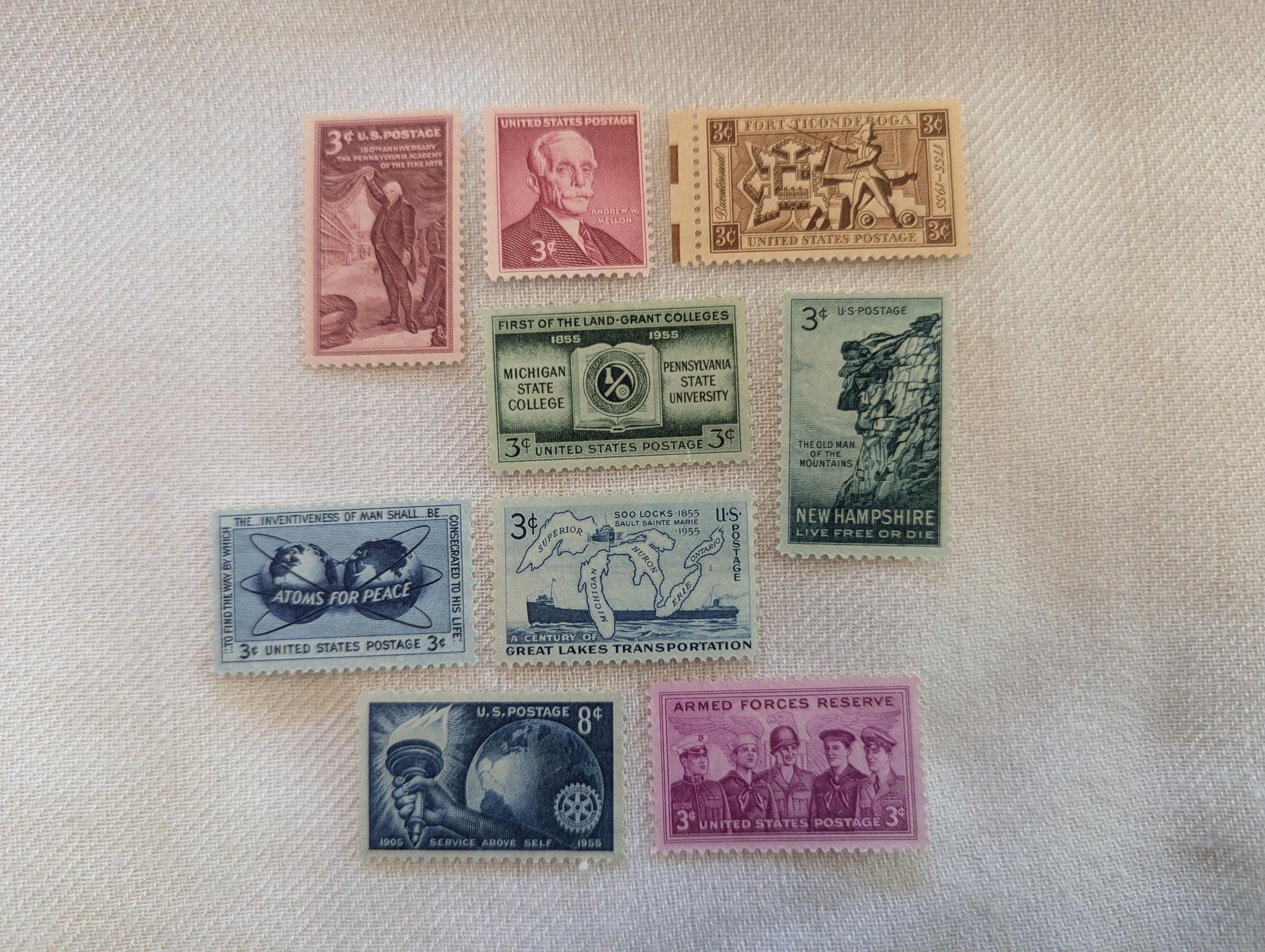 1955 年 MNH 米国記念切手 - 単品またはセット! - Etsy 日本