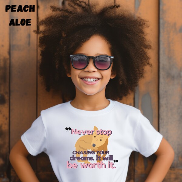 Camiseta Youth Never Stop Chasing Your Dreams, camiseta gráfica Comfort Colors Cool Puppy, camiseta Lab Puppy Graphic Bella+Canvas, envío gratis