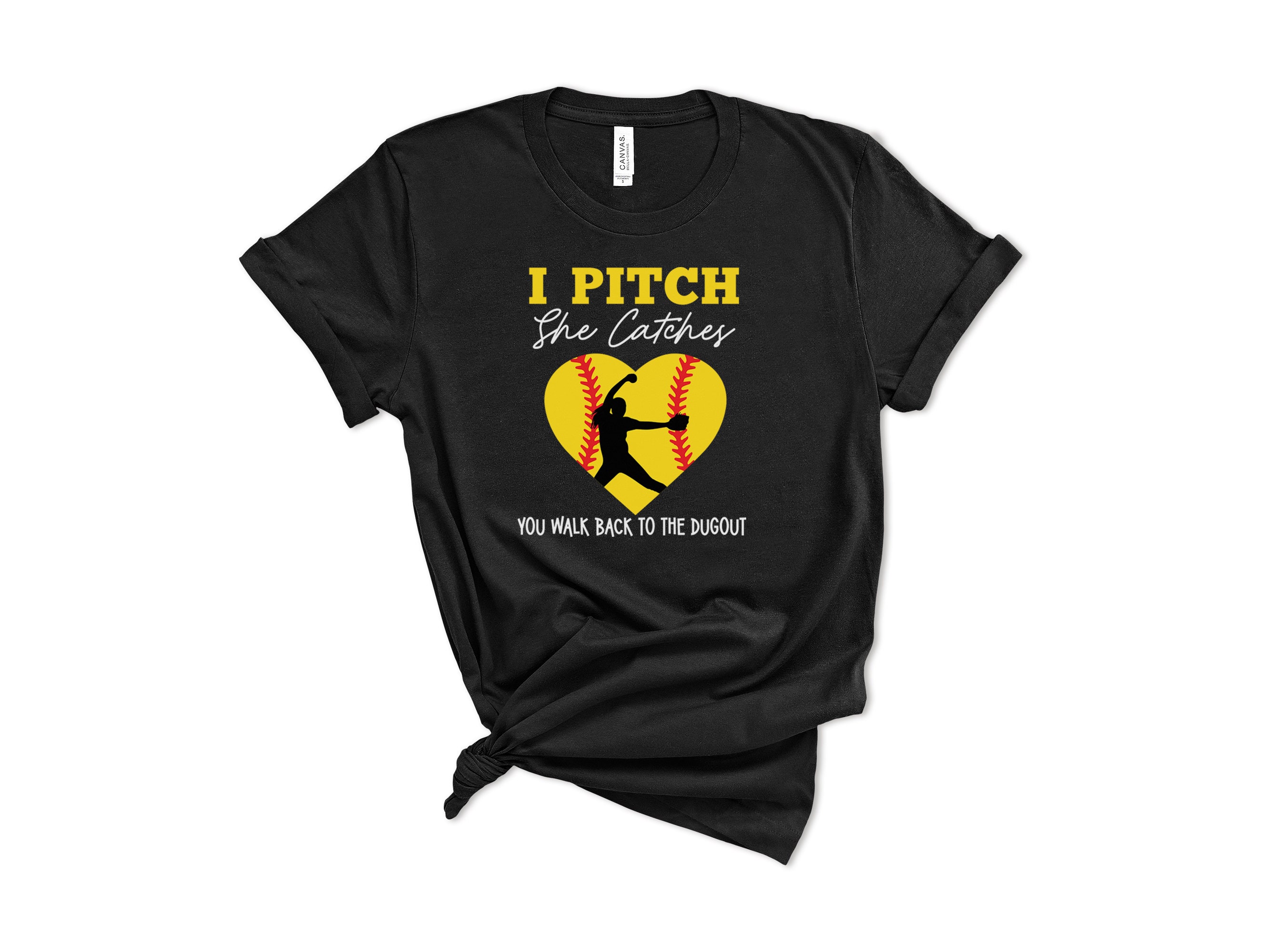I Pitch She Catches Softball Pitcher Catcher T Shirt I Pitch She Catches Softball Pitcher Catcher T Shirt