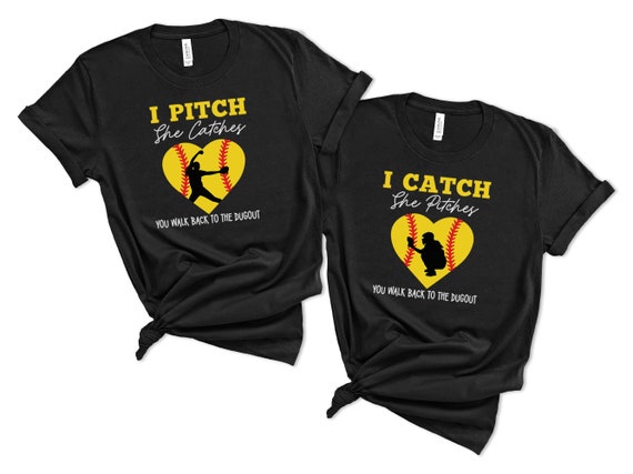 Softball Pitcher I Pitch She Catches Tshirt Softball Pitcher I Pitch She Catches Tshirt