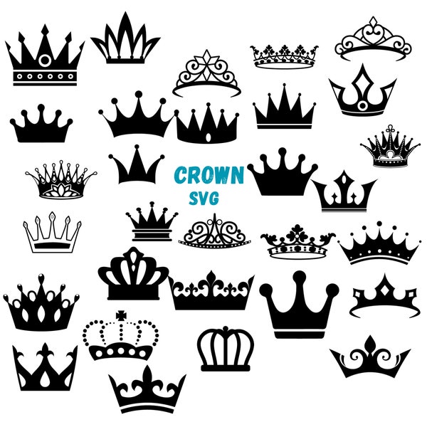 Royal Crown SVG File, King Crown SVG, Queen Crown SVG, Princess Tiara Svg, File For Cricut, For Silhouette, Cut File, Dxf, Png, Svg