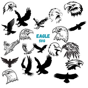 Eagle SVG Bundle, Eagle PNG Bundle, Eagle Clipart, Eagles svg, Eagle Silhouette, Eagle SVG Cut Files for Cricut, Eagle Head Svg, Animal Svg