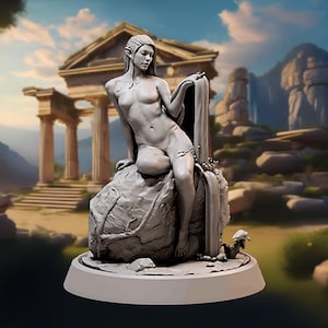 Naiad, Nymph, Water, Female, Streams, Rivers, Druid, Naked, Fey, Monster,  - 25/28/32/75mm Fantasy Miniature