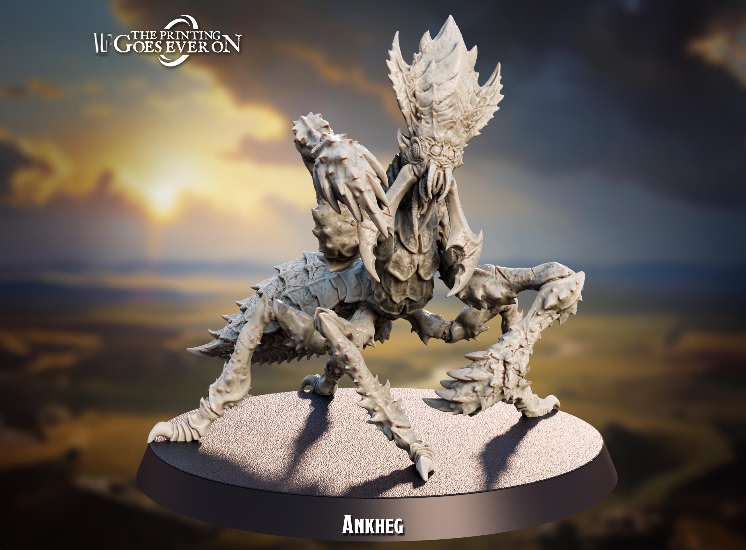 Ankheg, Insect, Spikes, Large Figure 2" tall (28mm) 1.75" base (28mm) Creepy Crawler, Rearing - 25/28/32/75mm Miniature
