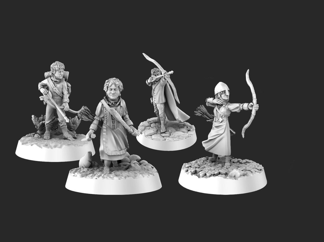 Halfling, Hobbit, Male, Female, Commoner, Archer, Dagger, Helm, Ranger,  Backpack, Small - 25/28/32mm Fantasy Miniature - Etsy, image size:1080x808