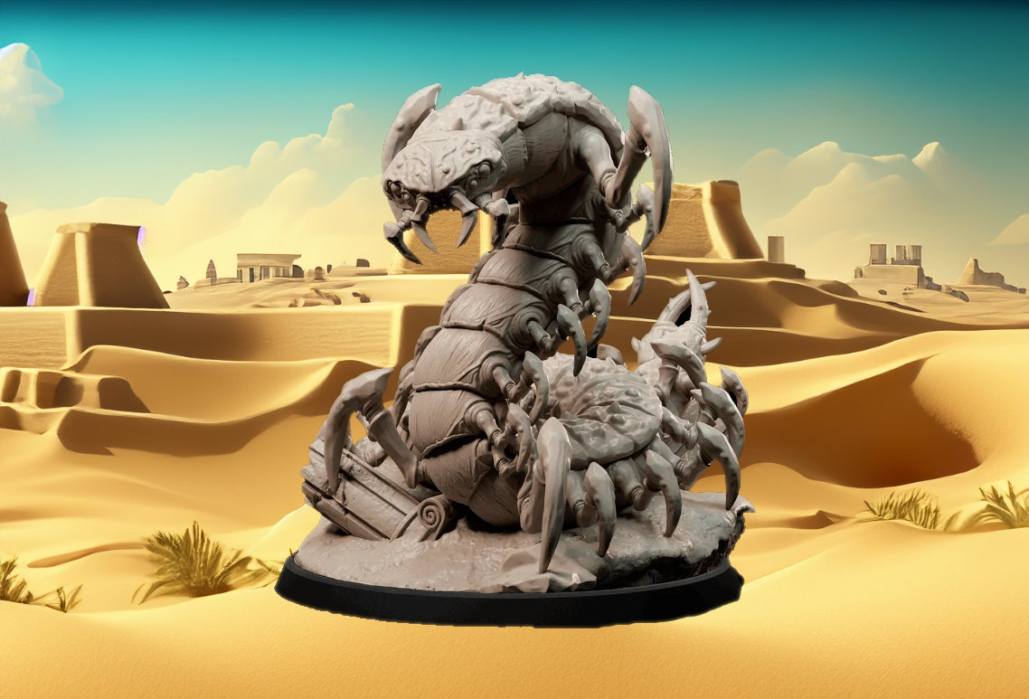 Giant Centipede, Insect, Large Figure 2.5" tall (32mm) 1.75" base (32mm) Creepy Crawler, Rearing, - 25/28/35/75mm Miniature