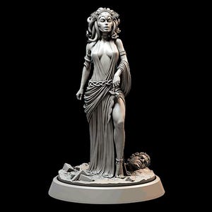 Human, Female, Medusa, Gorgon, Druid, Cleric, Wizard, Dress, Dagger, Greek, Mythology, Monster, - 25/28/32/75mm Fantasy Miniature image 2