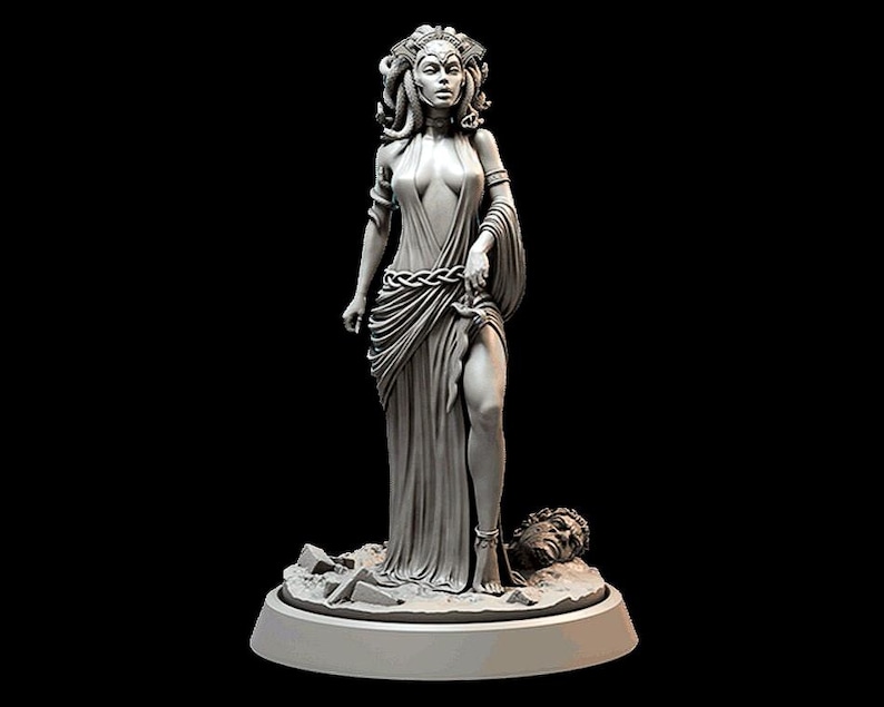 Human, Female, Medusa, Gorgon, Druid, Cleric, Wizard, Dress, Dagger, Greek, Mythology, Monster, - 25/28/32/75mm Fantasy Miniature image 2