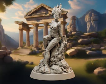 Oread, Nymph, Dryad, Female, Stone, Earth, Druid, Echo, Fey, Monster,  - 25/28/32/75mm Fantasy Miniature