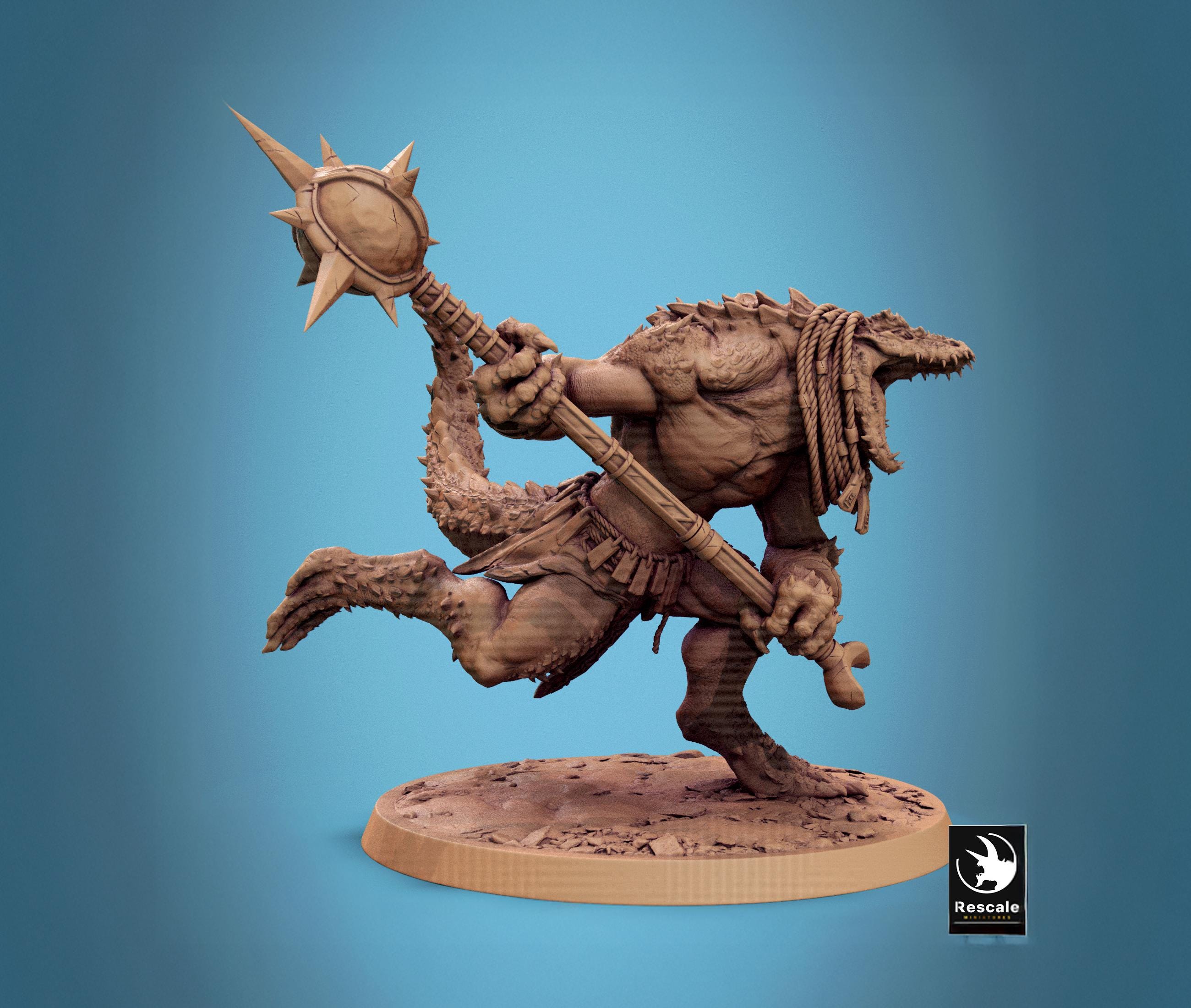 Lizardman, Champion, Warrior, Morning Star, Bone Spike Club